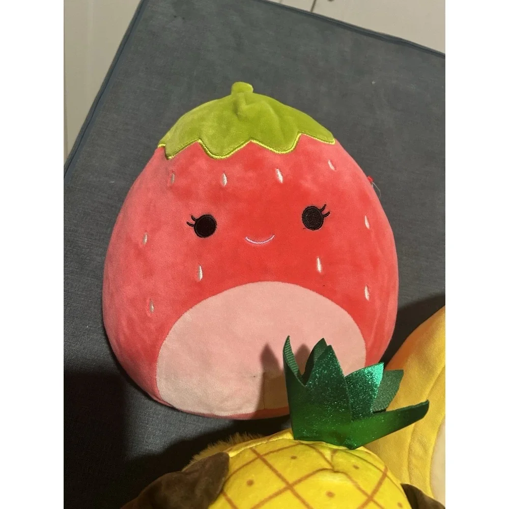 New Fruit Squishmellows Stuffed Animal Strawberry Lemon‎ Pineapple Lot Of 3 10